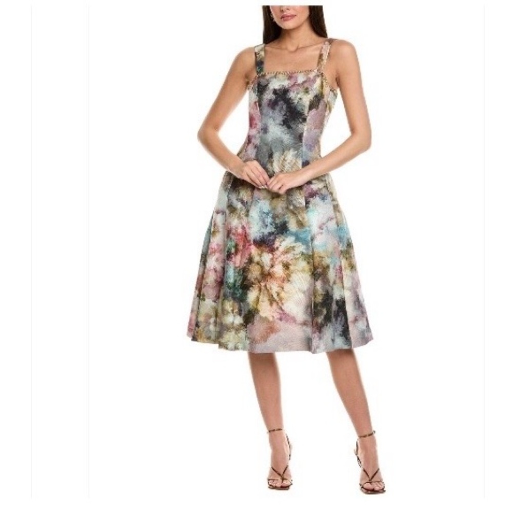 Tahari Multicolor Abstract Print Women's Dress